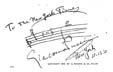 1910 Signature by Giacomo Puccini to the New York Times